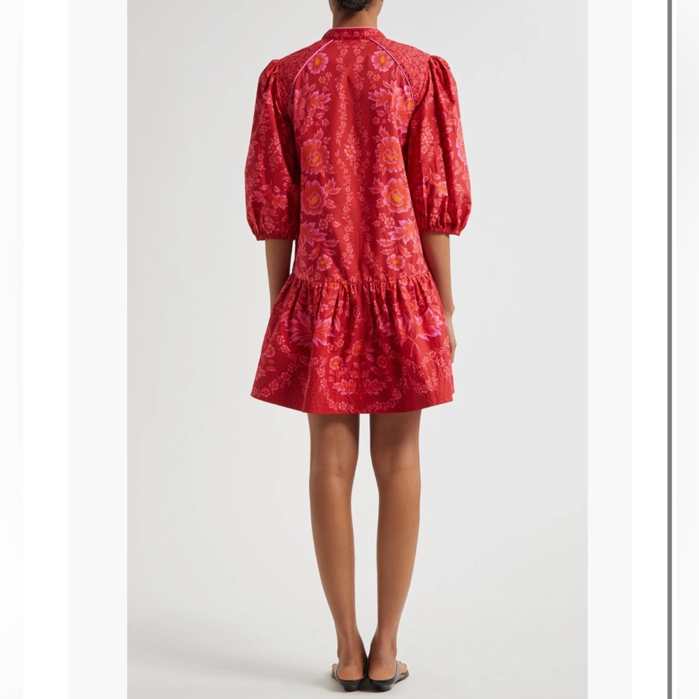 FARM Rio Floral Red Puff-Sleeve Dress NWOT - Picture 12 of 15